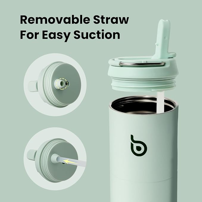 BOTTLE BOTTLE Insulated Water Bottle 24oz with Straw Lid and Handle Sports | for Travel Gym school,Stainless Steel Water Bottles,Double-Wall,Vacuum Metal,Leak Proof,BPA-Free