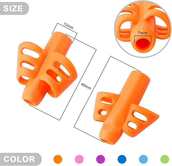 6 Pack Pencil Grips for Kids Handwriting Pencil Grippers, Pencil Writing Aid Grip Posture Correction Tool for Kids Toddler Children Special Needs