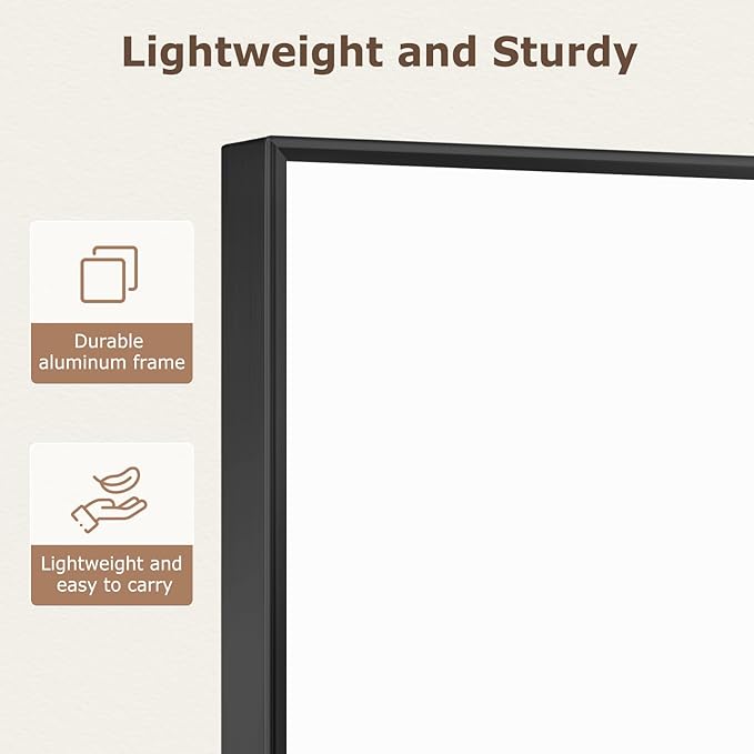 Small Whiteboard, 16'' x 12'' Magnetic White Board Dry Erase Board for Wall, Hanging Black Aluminum Frame Wipe Board for Home, Office, School