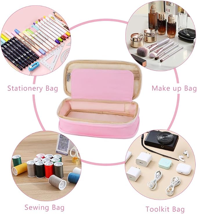 iSuperb Foldable Pencil Case Zipper Big Capacity Aesthetic Canvas Pencil Pouch Compartments Stationery Organizers Pen Bag for Kids Girls Boys Teen Child Student School Supplies Makeup Bags