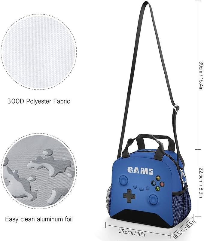 Insulated Lunch Box for Boys Girls, Game Lunch Bag for School Work Office Travel Picnic Hiking Beach, Waterproof Leakproof Portable Fits Most Bento Boxes
