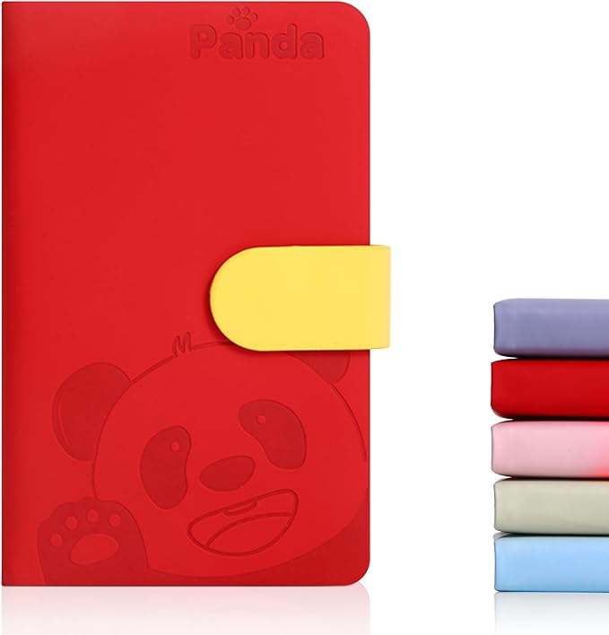 BOBO RABBIT Blank Journal Small Pocket Leather Notebook No Lines for Drawing Plain Sketch Book Cute Cartoon Panda Unlined Journal for Travel Work School, 200 Pages, 3.7"X5.9"