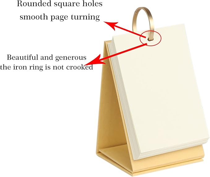 5.7"x3.8" Blank Flash Cards Notepad with Binder Ring 180Pcs Standing Flip Paper Study Index Cards DIY Greeting Cards Bookmark Mini Memo Scratch Pads Note Card for Taking Notes Working Learning