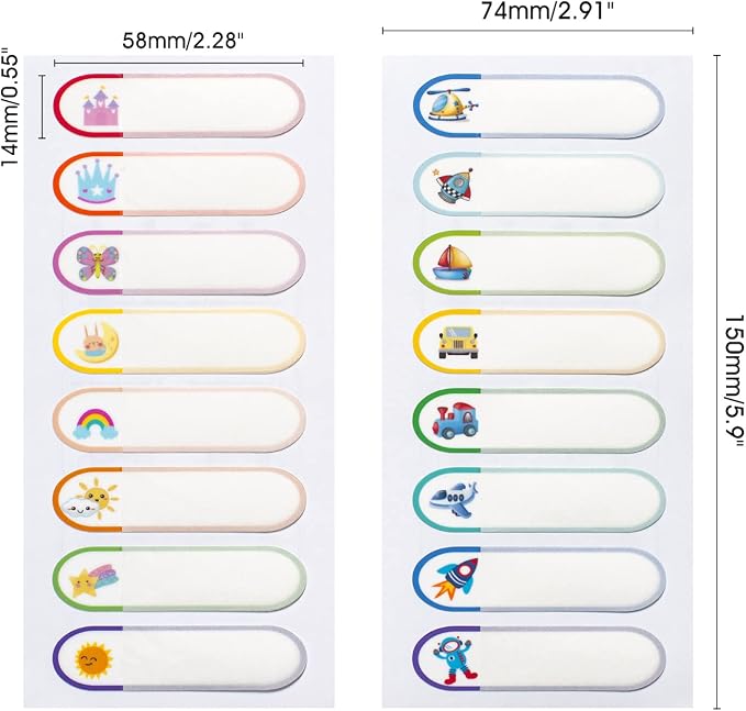 Name Labels for Kids Stuff, Waterproof Daycare Labels for Baby Bottles, 80 PCS Personalized Name Tag Stickers for Water Bottles, School Supplies, Sippy Cup, Dishwasher Safe, Self Laminating
