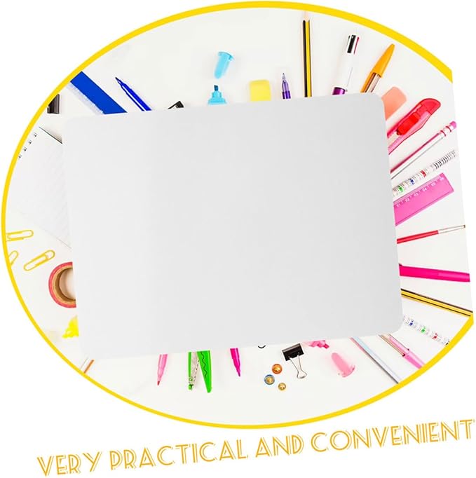 Angoily 2pcs Double-Sided Dry Erase Lapboards Portable Plastic Writing Boards Reusable Whiteboards for Classroom Students Teachers Erasable Note Taking