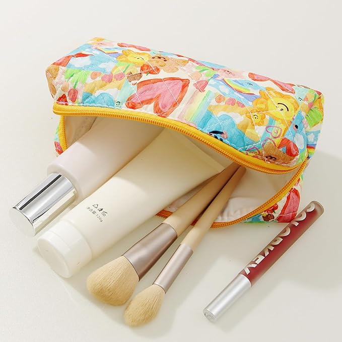 Pencil Case Office College School Storage Bag Pouch Holder Box Organizer Makeup Pouch Cosmetic Bag Aesthetic Cute Pen Case for Girls Boys Kids (Small blue flowers)
