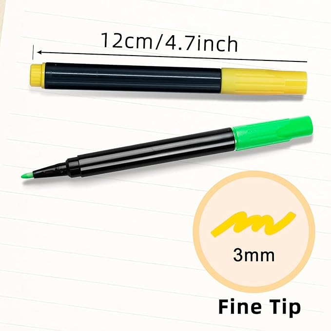13 Colors Washable Marker Colouring Pens for Led Drawing Board, Felt Tip Paint Marker Pens Compatible with Colour books, Wet or Dry Erase Colouring Markers for Kids