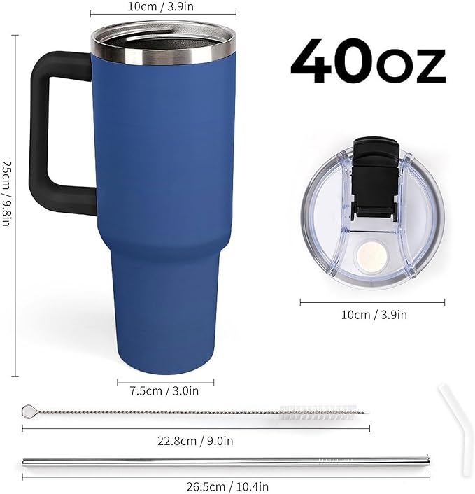 Personalized Tumbler Custom Vacuum Insulated Travel Mug Customizable Coffee Cup with Your Photos and Text Christmas Birthday Gift (40oz Design 6)