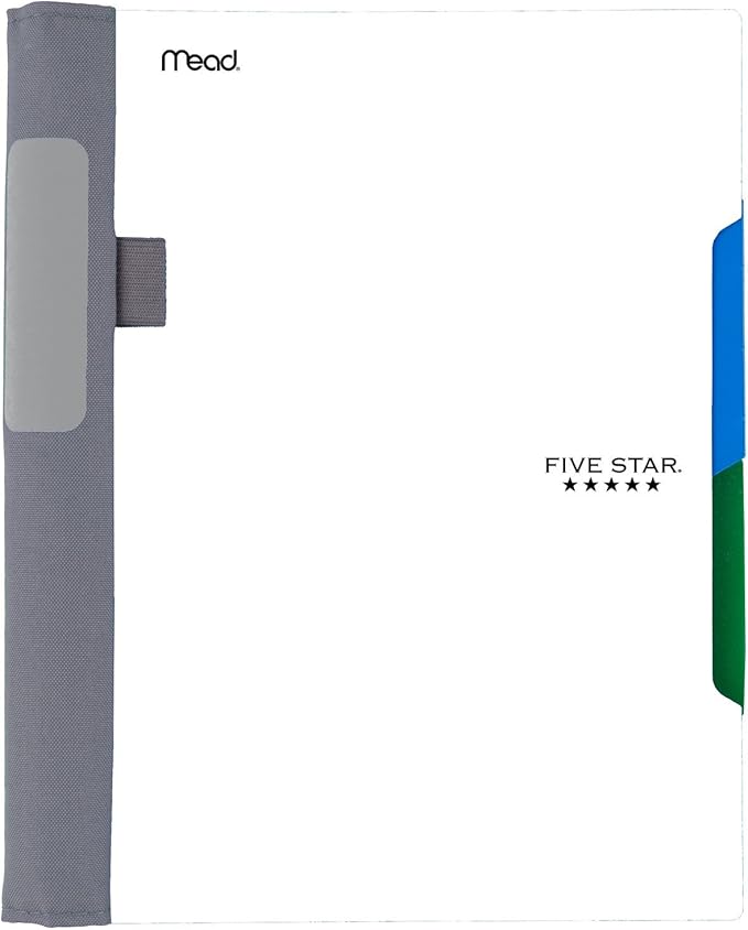 Five Star Advance Spiral Notebooks, 2 Subject, College Ruled Paper, 100 Sheets, 9-1/2" x 6", Black, Red, White, 3 Pack (38639)