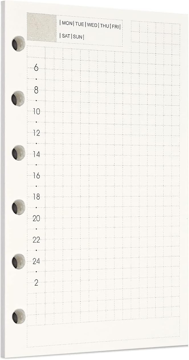 Zelten 45 Sheets 90 Pages Colorful Loose Leaf Punched Paper Refills Paper for 6 Hole Binder Personal Organizer Diary Notebook Refillable Planner (A7, Daily Planner)