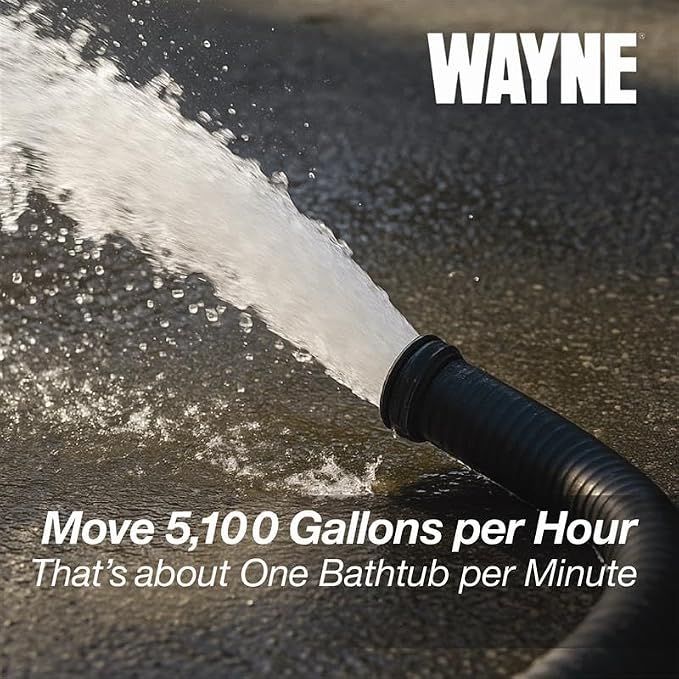 WAYNE HALO50 Smart Sump Pump – ½ HP Stainless Steel Basement Protection Pump, Up to 5,100 GPH – Digitally Connected Flood Protection with App Monitoring – Quiet Operation