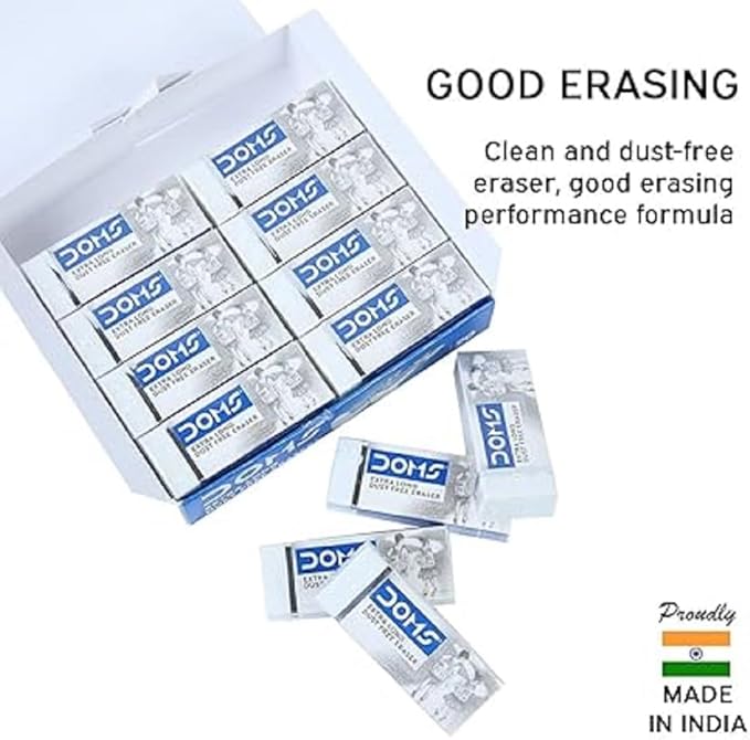 Doms 3435/3436 XL Dust Free White Eraser Pack 20 Pcs