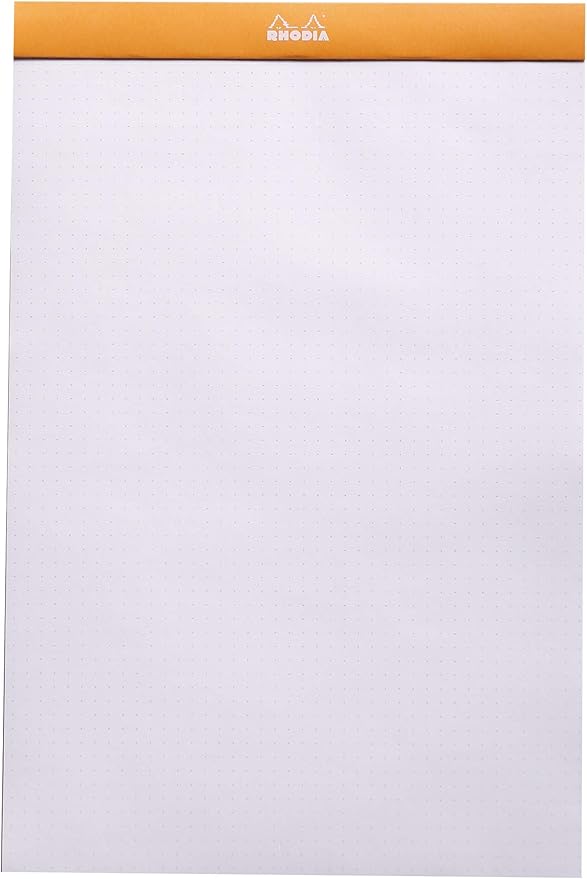 Rhodia Notepad, No19 A4+, Dot - Orange, 8 1/4" x 12 1/2"