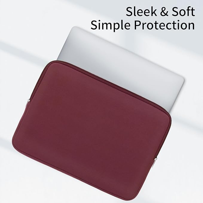 RAINYEAR 15.6 Inch Laptop Sleeve Protective Protective Case Soft Carrying Zipper Bag Cover Compatible with 15.6" Notebook Computer Ultrabook Chromebook (Red)