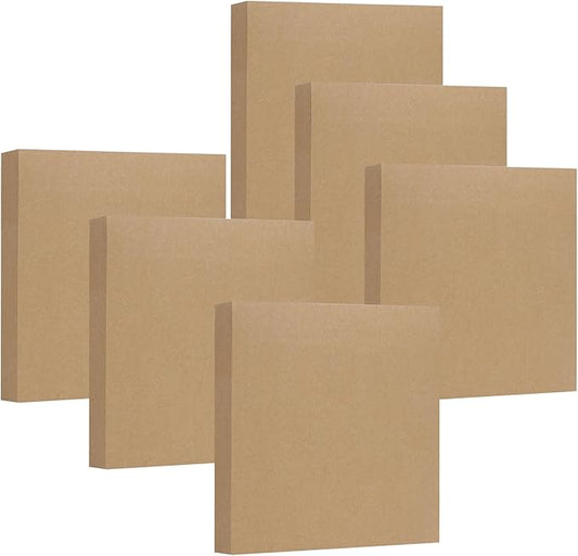 NatureTouch Sticky Notes 6 Packs, 3 x 3 Inches Adhesive Self-Stick Notes in Eye Protection Paper, Multiple Designs of Memo Pads for Reminders, Office, Home, School, Meeting, 80 Sheets/Pad，Kraft，Blank
