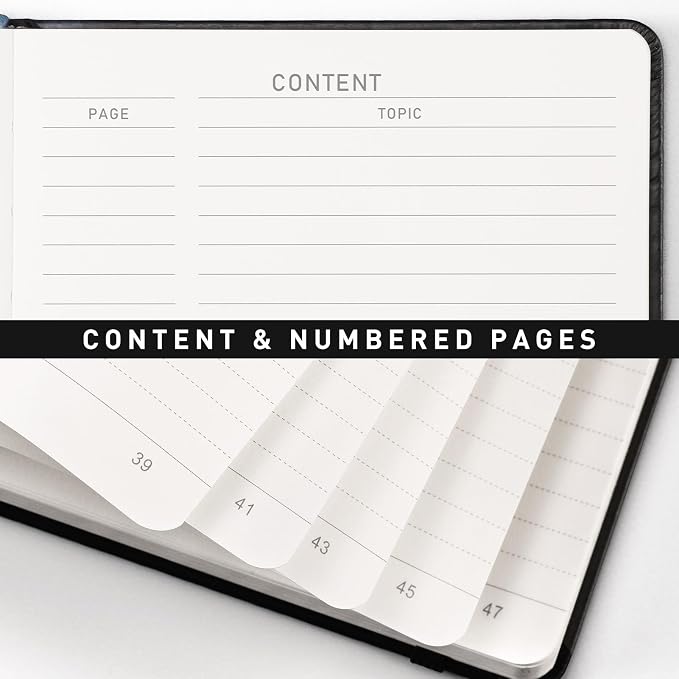 AHGXG Lined Journal Notebook, 192 Numbered Pages, A5 Size (5.7'' x 8.3'')