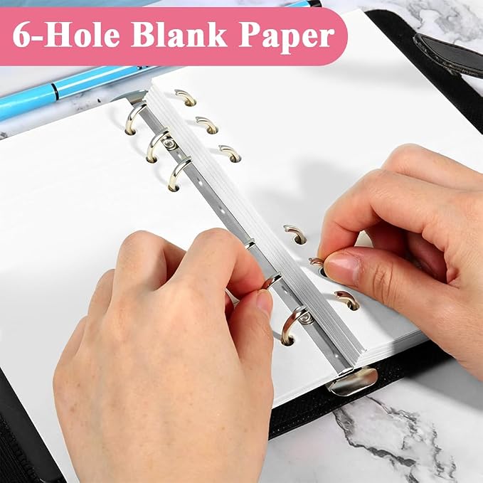 (3-Pack) A5 Blank Paper - 6-Hole Punched Paper Refills for A5 Binder, 240 Sheets/480 Pages Printer Paper, 100gsm, White, 5.6'' x 8.2''