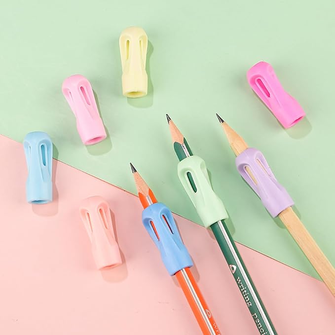 Pencil Grips for Kids Handwriting, Silicone Finger Grips for Toddlers 2-4 Years, Ergonomic Pen Holders to Correct Pencil Grip Posture and Reduce Hand Fatigue, 15-Pack, Assorted Colors