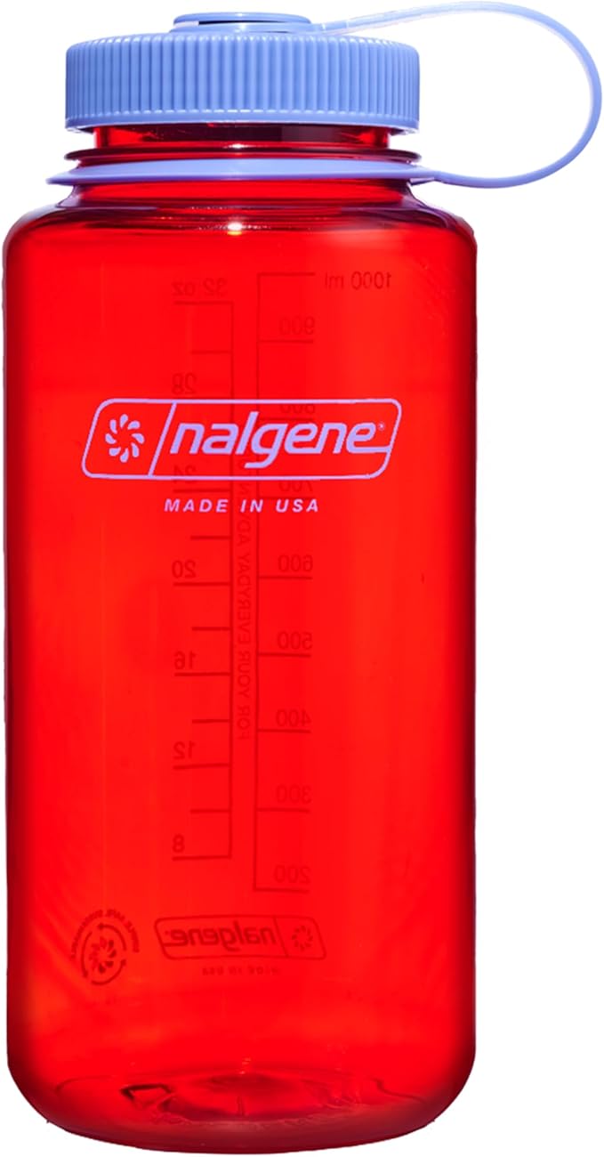 Nalgene 32 oz Wide Mouth Water Bottle | BPA-Free, Durable & Leak Proof, Lightweight Bottle for Hiking & Gym, Work & Travel