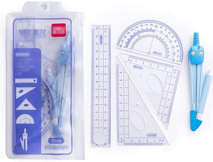 Drawing Compass Drafting Tools Student Compass Set Math Geometry Kit Ruler Protractor and Compass Student School Drawing Tool Math Geometry Kit Math Ruler Kit