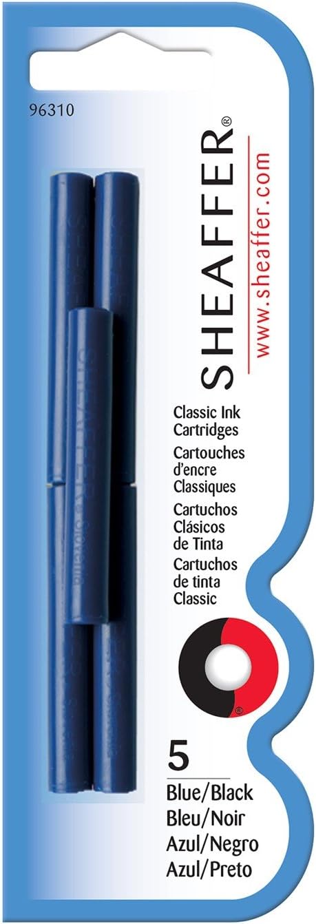 Sheaffer Skrip Fountain Pen Classic Ink Cartridge - Blue/Black (five per card)