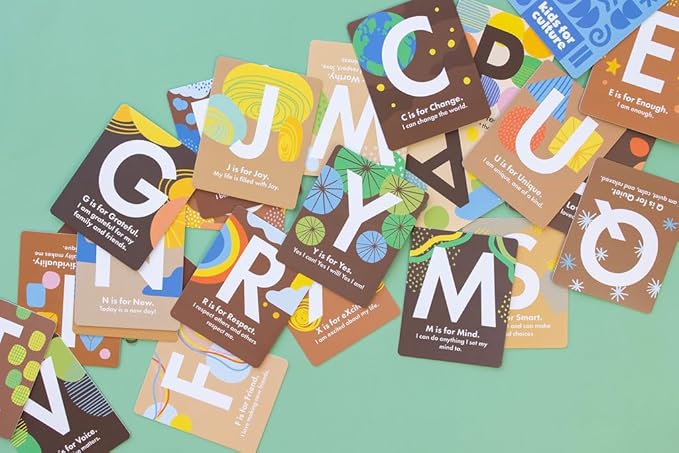 Kids for Culture: Alphabet Affirmation Flashcards A–Z | ABC Flash Cards with Positive Messages for Babies, Toddlers & Kids | Educational Gift for Parents, Teachers & Classrooms (26 Cards, 4"x5")