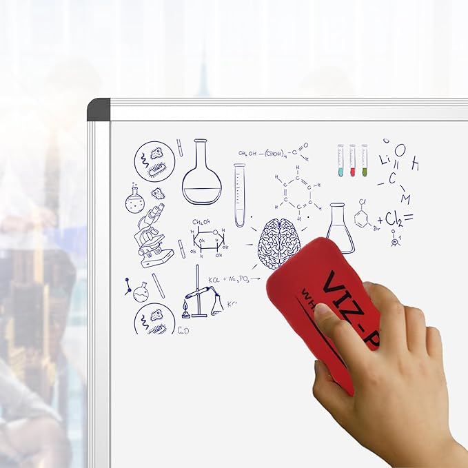 VIZ-PRO Magnetic Dry Erase Board, 24 X 18 Inches, Silver Aluminium Frame (Pack of 3)