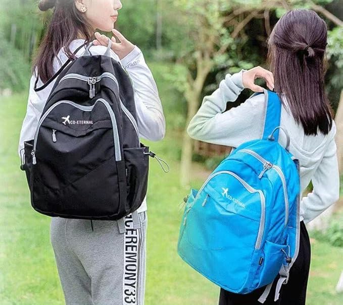 Geboldil Men's and women's lightweight foldable hiking travel backpack waterproof camping backpack blue