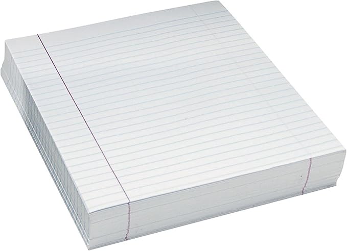 Pacon® Composition Paper, Unpunched, 3/8" Rule, 8 1/2" x 11", White, Pack Of 500 Sheets