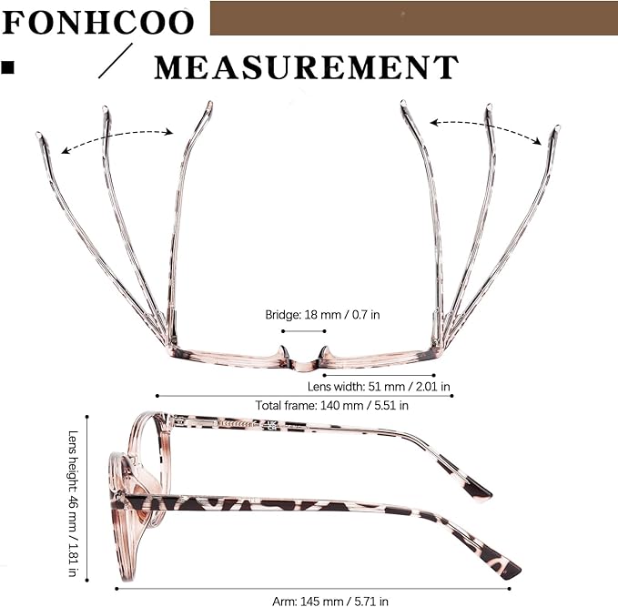 FONHCOO Stylish Blue Light Glasses Women Men Eyeglasses, TR90 Fashion Round Transparent Eye Glasses (Tortoise)
