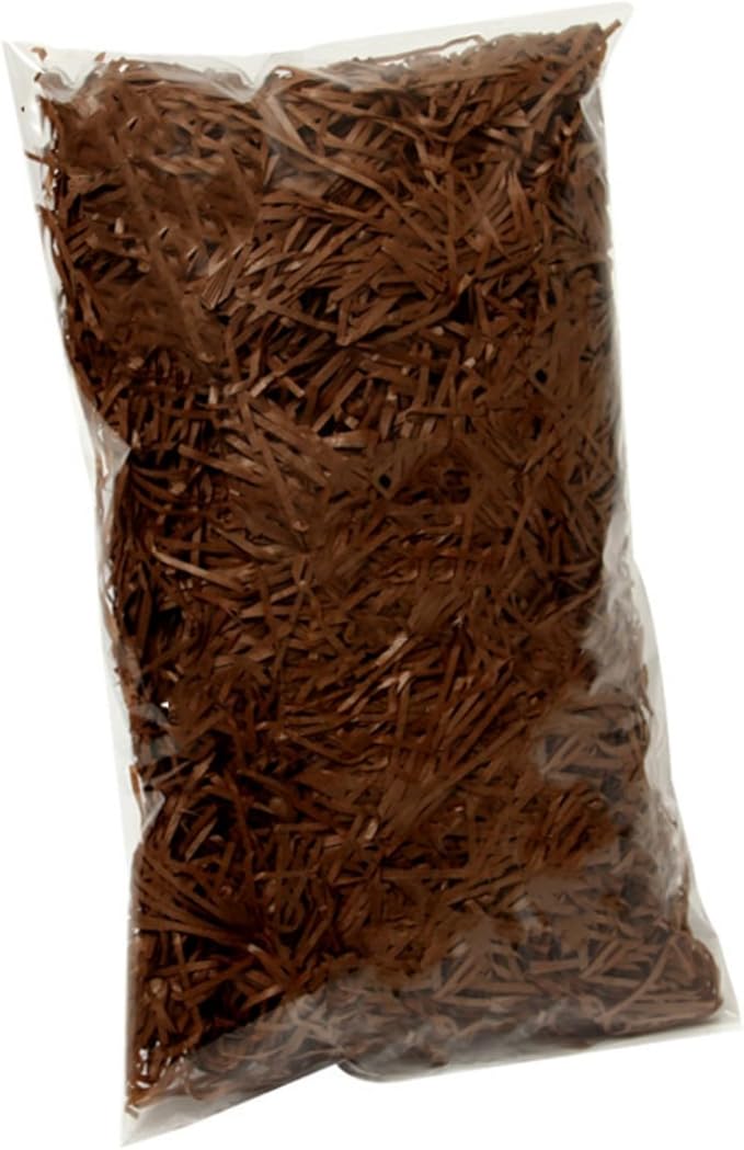 Raffia Paper Shreds, 100g Shredded Paper for Gift Box, Crinkle Cut Paper Shred Filler for Gift Wrapping & Basket Filling(Coffee)