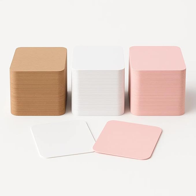 Set, 3.5 x 2 Inches, Kraft Brown White Pink, 100 Count Per Pack, Study Recipe To-Do List Organization Cards (Brown)