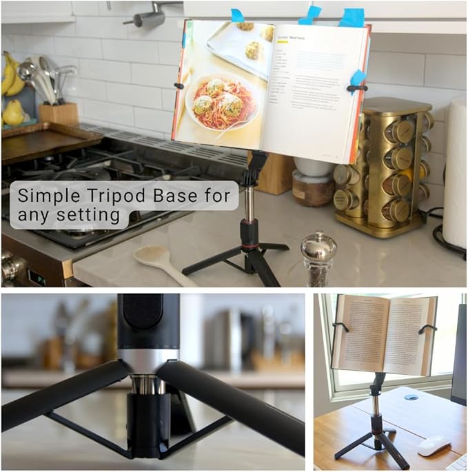 Height Adjustable Book Display for Comfort & Ease | Reading Accessory | Book Lover Gift | Portable Book Stand | Easily Turn Pages | Cookbooks, Magazines & Tablets | BookBuddy ™