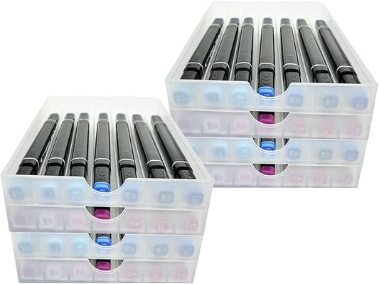 Craft Organizers and Storage, Pencil, Crayon, Marker, Pen Organizer, Pen Holder, Pen Tray Storage with Gel Pens, Fountain Pens, Chalk for Office, Art & Craft Room - 8Pack