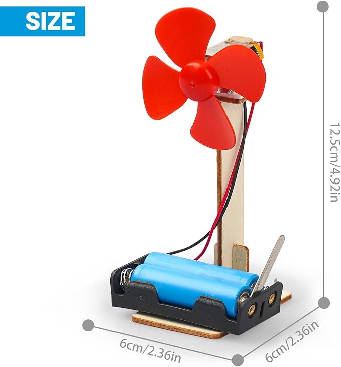 6 STEM Science Kits for Kids Age 8-12, STEM Building Toys for 8-10 Year Girls Boys Wood Crafts, Electric Fan Experiments Activities Circuit Projects, Bulk Summer Gifts for Kids Classroom Party Favors