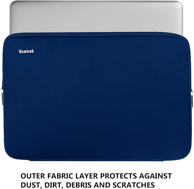 15.6 Inch Laptop Sleeve, Durable Shockproof Protective Cover Flip Case Briefcase Carrying Bag Compatible with 15.6" HP, ASUS, Lenovo, Acer, Notebook, Computer, Ultrabook, Chromebook, Blue