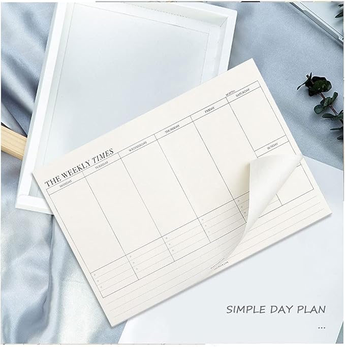 60 Sheets Weekly Pad, Tear Off Weekly Planner Notepad with Daily Schedule Weekly to Do List Notepad（7x10” ）
