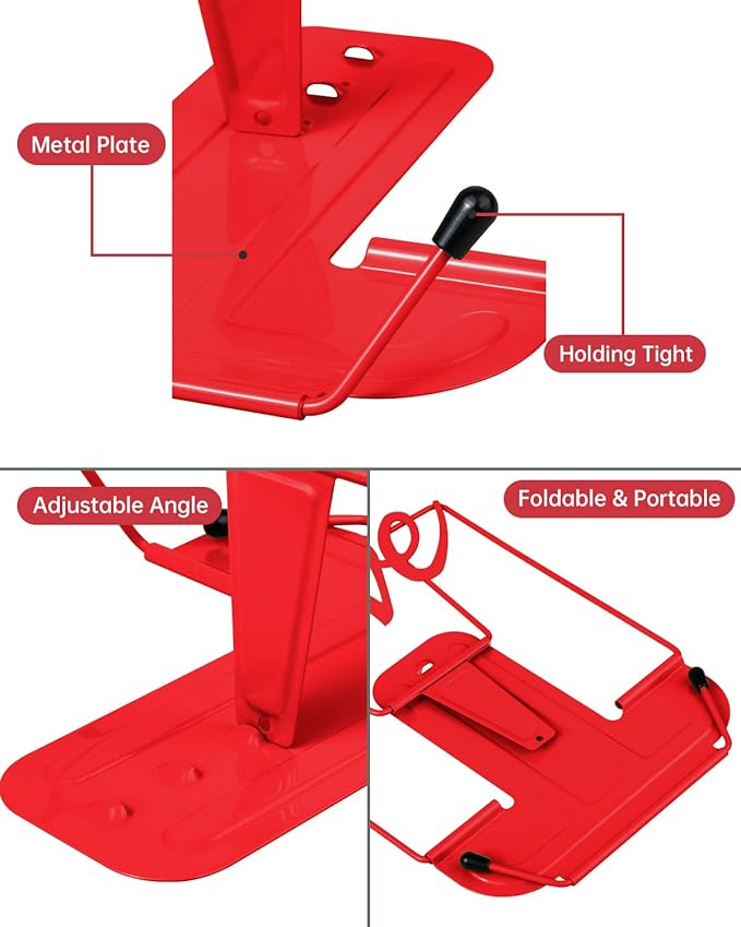 Honagu Adjustable Metal Book Holder, Reading Stand for Documents, Typing Stand for Cookbooks, Textbooks, Tablets, Music Books (Red)