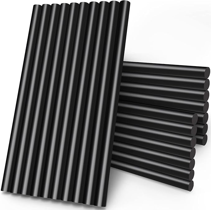 Manarty Black Craft Glue Gun Sticks, 0.43" Dia x 8" Long Full Size Hot Melt Glue Sticks for Fabric Adhesive Glue Sticks for DIY, Decoration, Car Dent Repair, Gluing Project, Wax Seal Stamp, 24 PCS