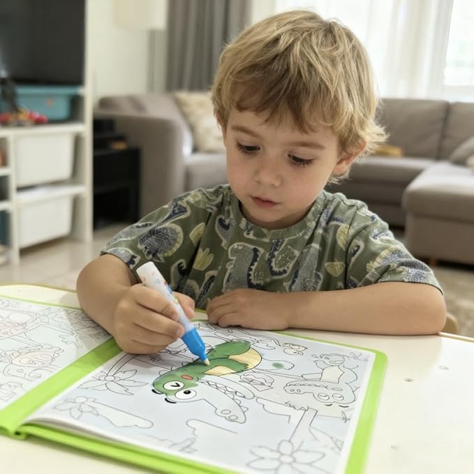 Montessori Mess-Free Water Coloring Book, 2026 Reusable Water Painting Book,Waters Paint Color Books,Montessori WaterColoring Books,No Mess,Just Add Waters to Reveal Vibrant Colors(1Pcs)