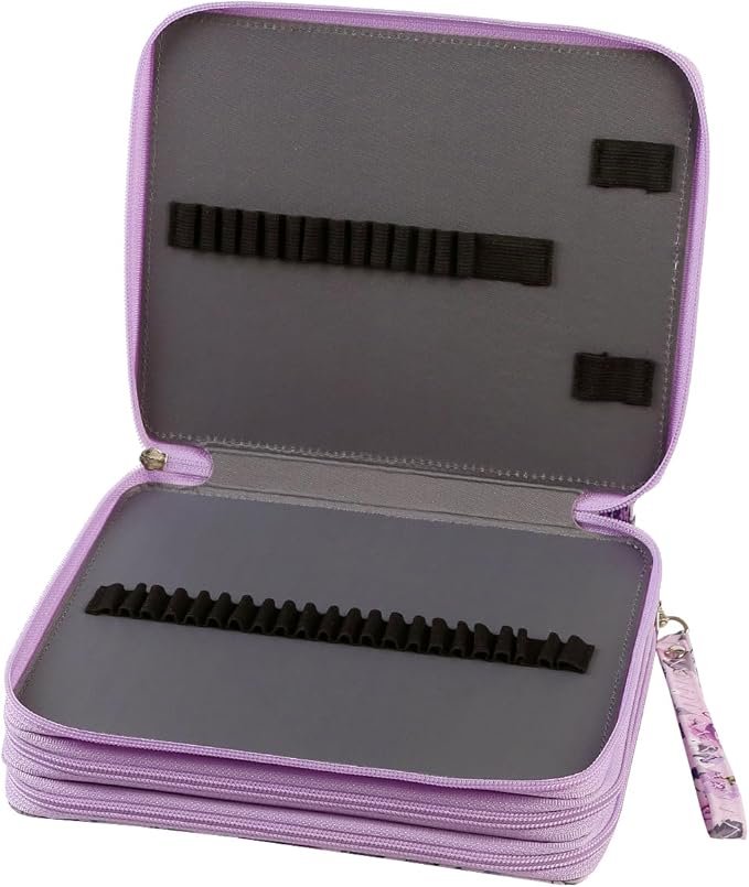 Portable Colored 120 Slots Pencil case Organizer with Printing Pattern for Watercolor Pens or Markers, Pencil Case Organizer for Artist
