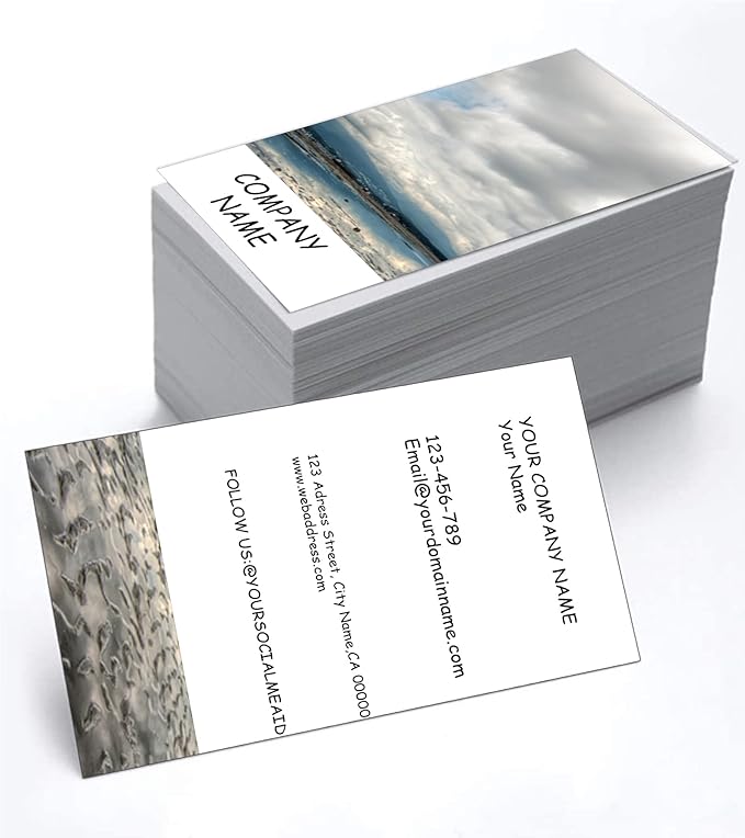 Simple Design Business Card 3.5" x 2" 200 pcs - Add Picture or Logo,Custom Premium Name Cards with Logo Two-Sided, High-end 500 pcs