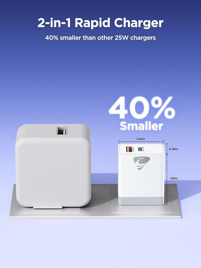 USB C Charger Block, Type C Fast Charging Blocks [PD 20W USB-C & QC 3.0 USB-A Port] USB Wall Plug Cube Wall Adapter USBC Charger Block Compatible with iPhone 16 15 14 13 12 11 Pro Max XR XS 8, Samsung