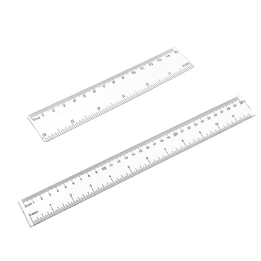 Ruler 12 Inch,12 and 6 Inch Ruler Clear Plastic Rulers with Inches and Centimeters School Office