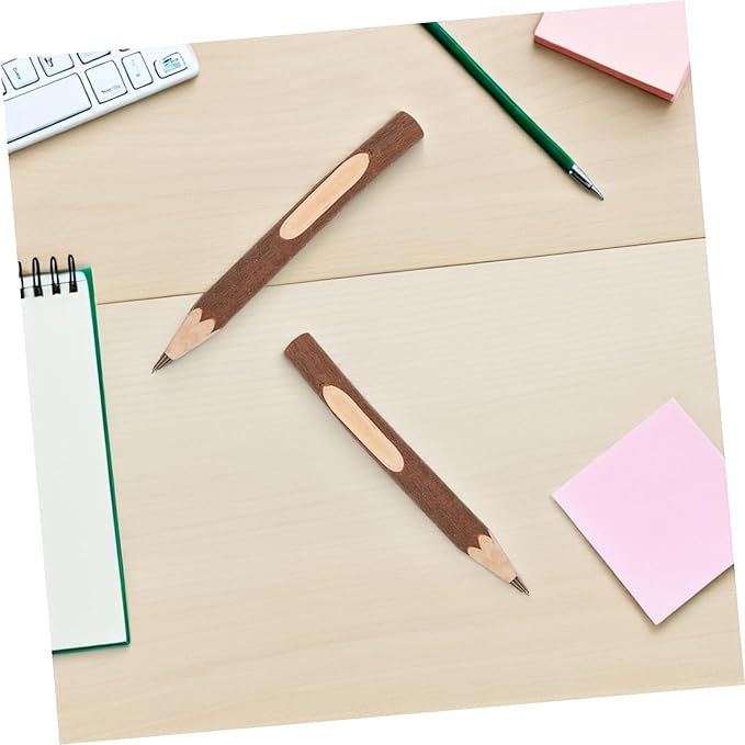 NUOBESTY Wooden Ballpoint Pens 13cm Natural Tree Bark Design Eco-friendly Biodegradable Multi-use Writing Pens for Home Office 10pcs