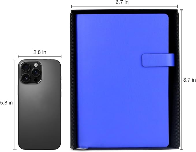 Soft Cover Leather Journal Notebook A5 Lined 212 Pages 5x8.25 Inches with Strap Closure Travel Work School Writing Journaling Notebooks for Women Men Gift Box Packaging Dark Blue