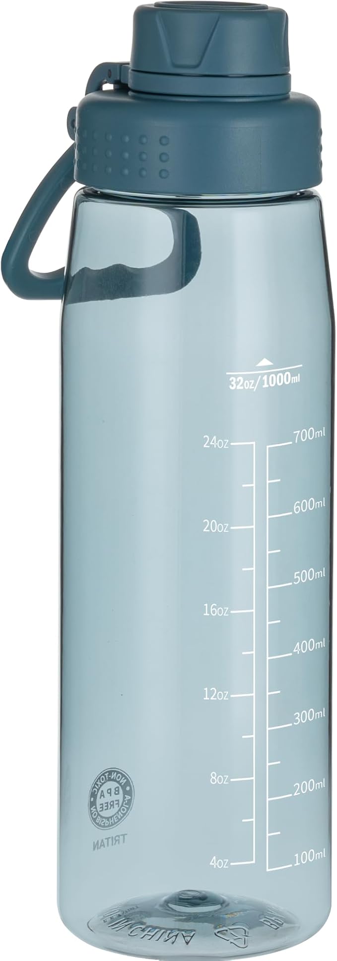 32oz Clear Water Bottle - BPA-Free Tritan Plastic, Fast Flow Spout Lid, Wide Mouth & Leakproof Design Hiking Water Bottle Suitable for Travel, Outdoors, Gym, Travel, Home, School(Dark Blue)
