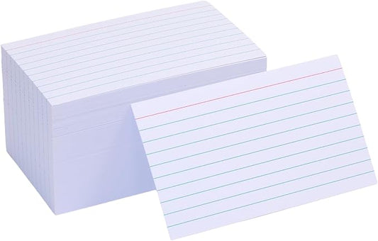 Extra Heavyweight 3x5 Inch Ruled Index Cards, Made of 92lb Weight Thick Paper Ruled Notecards, Double Sided Thick Flash Cards for Note-Taking, Studying, Ideal for School, Home and Office - 200 Count