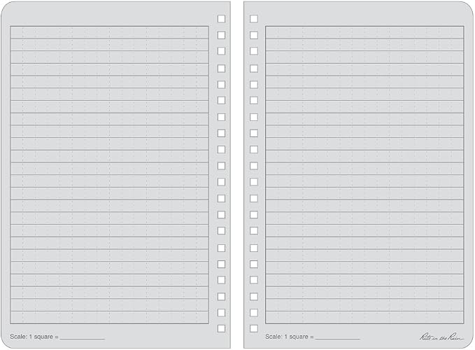 Rite in the Rain Weatherproof Side Spiral Notebook, 4.625" x 7", Gray Cover, Universal Pattern, 3 Pack (No. 873L3)