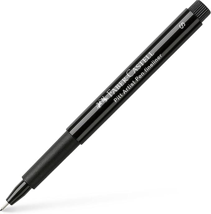 Faber-Castell Art & Graphic Pitt Artist Pen Fineliner India Ink Pen, Black, Single Pitt Pen, for Art, Craft, Drawing, Sketching, Home, School, University, Colouring